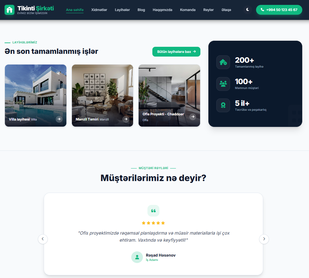 Construction and Renovation Website