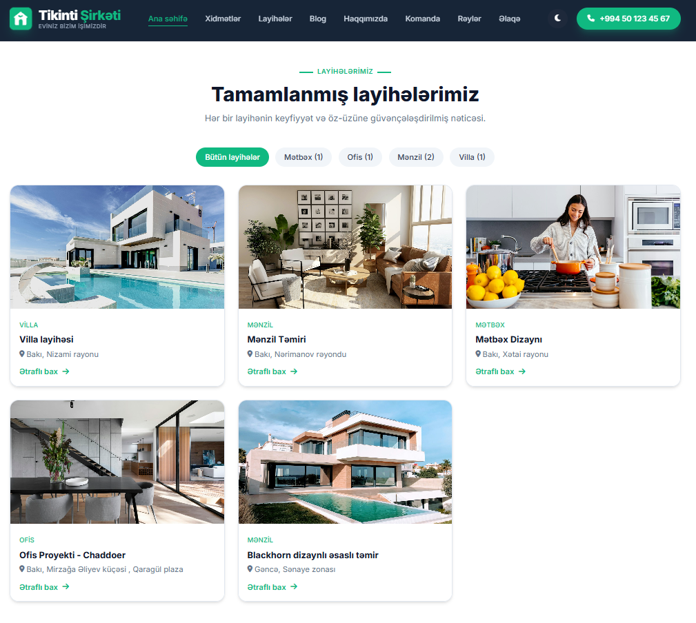 Construction and Renovation Website